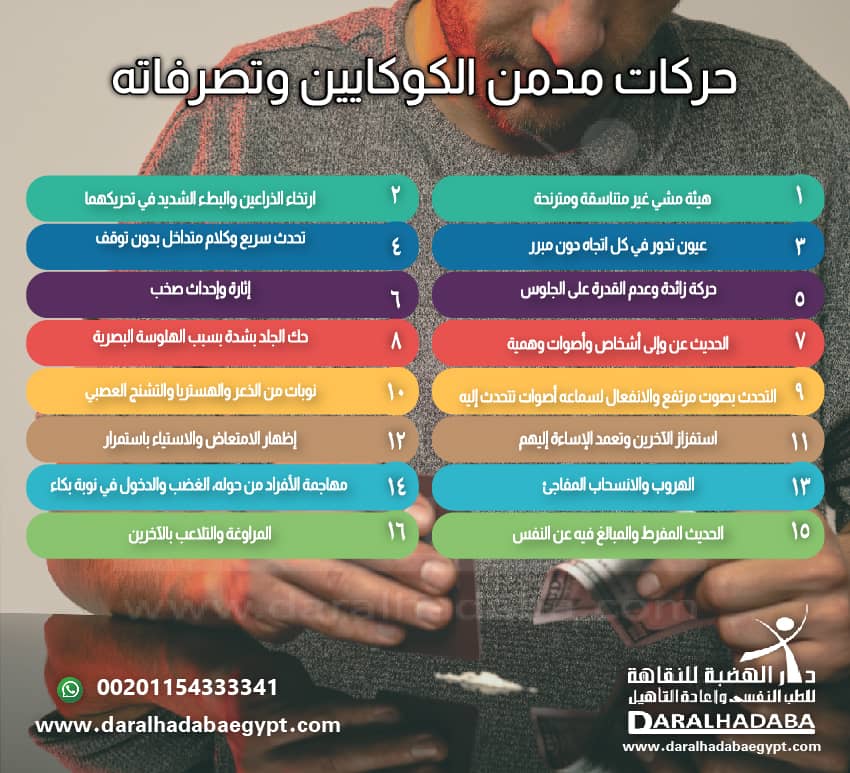 حركات مدمن الكوكايين وتصرفاته