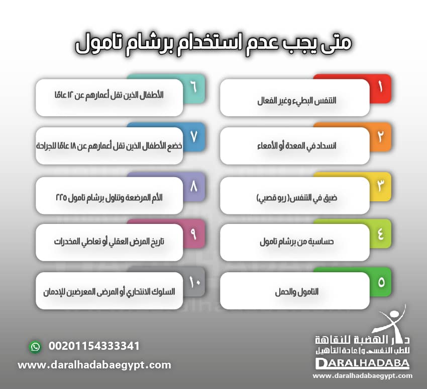 متي يجب عدم استخدام برشام تامول