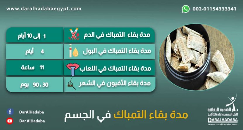 مدة بقاء التمباك في الجسم